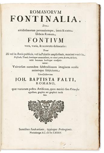 Falda, Giovanni Battista (1643-1678) Romanorum Fontinalia.